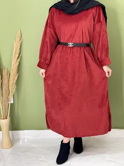 پیراهن مخمل کبریتی کد 4116