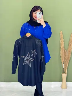 شومیز مانتویی نگین کاری ستاره کد 5132