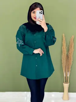 شومیز مانتویی نگین کاری ستاره کد 5132