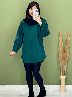 شومیز مانتویی نگین کاری ستاره کد 5132