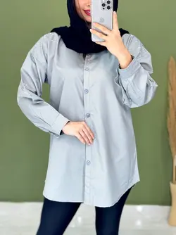 شومیز مانتویی نگین کاری ستاره کد 5132