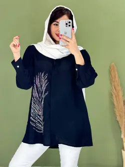 شومیز مانتویی نگین پر کد 5137