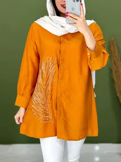 شومیز مانتویی نگین پر کد 5137