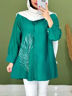 شومیز مانتویی نگین پر کد 5137