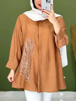 شومیز مانتویی نگین پر کد 5137