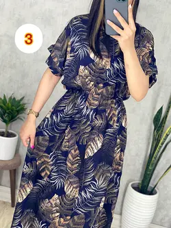 پیراهن نخی طرح برگ با 4 رنگ عالی کد 4039