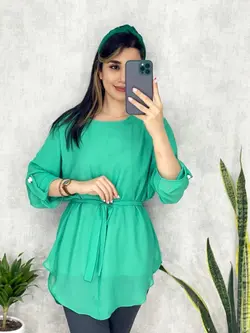 شومیز حریر آستردار تک رنگ کد 3149