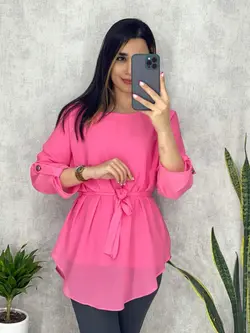 شومیز حریر آستردار تک رنگ کد 3149