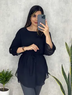 شومیز حریر آستردار تک رنگ کد 3149