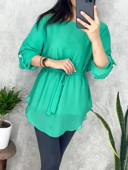 شومیز حریر آستردار تک رنگ کد 3149