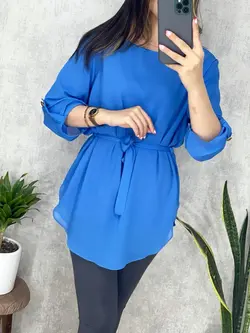 شومیز حریر آستردار تک رنگ کد 3149