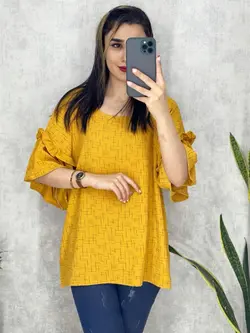 شومیز آستین کلوش چیندار کد 3144