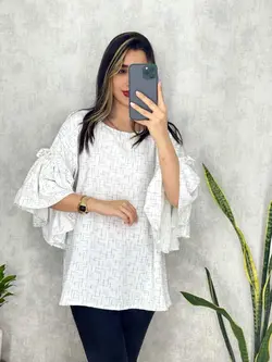 شومیز آستین کلوش چیندار کد 3144