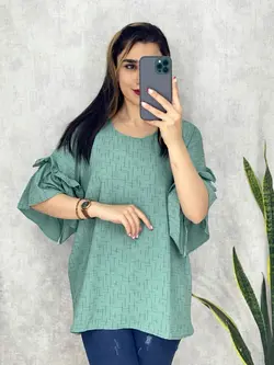 شومیز آستین کلوش چیندار کد 3144