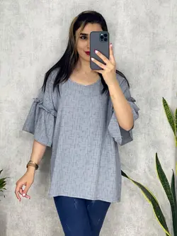 شومیز آستین کلوش چیندار کد 3144