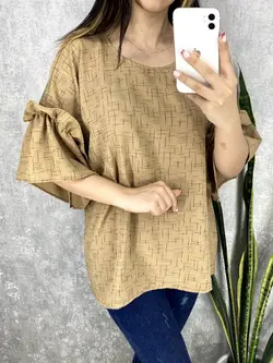 شومیز آستین کلوش چیندار کد 3144