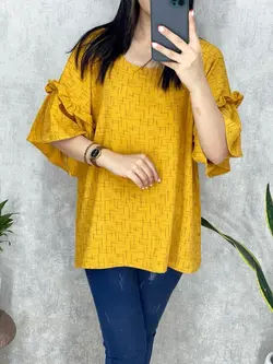 شومیز آستین کلوش چیندار کد 3144