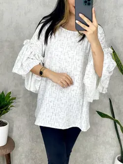 شومیز آستین کلوش چیندار کد 3144