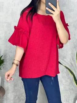 شومیز آستین کلوش چیندار کد 3144