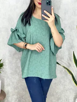 شومیز آستین کلوش چیندار کد 3144