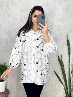 شومیز دکمه دار خامه دوزی کد 3137