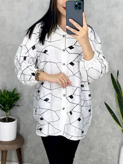 شومیز دکمه دار خامه دوزی کد 3137