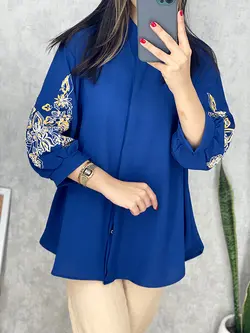 شومیز ابروبادی آستین طرح دار کد 3110