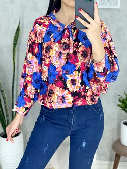 شومیز اسپانیایی یقه کراواتی کد 3109