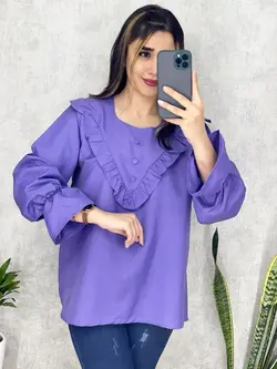 شومیز جلو چیندار پوپلین کد 3121