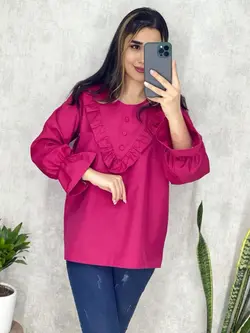 شومیز جلو چیندار پوپلین کد 3121