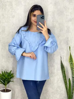 شومیز جلو چیندار پوپلین کد 3121