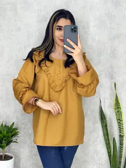 شومیز جلو چیندار پوپلین کد 3121