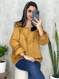 شومیز جلو چیندار پوپلین کد 3121