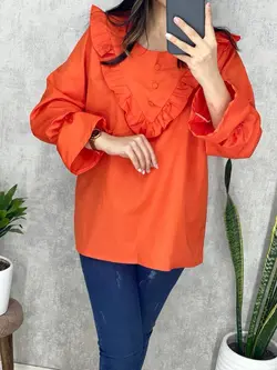 شومیز جلو چیندار پوپلین کد 3121