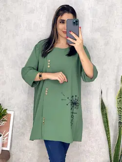 شومیز دکمه نما طرح قاصدک کد 3118