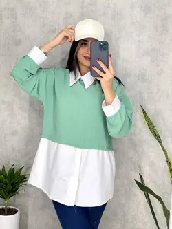 شومیز یقه دار کد 3097