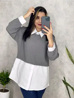 شومیز یقه دار کد 3097