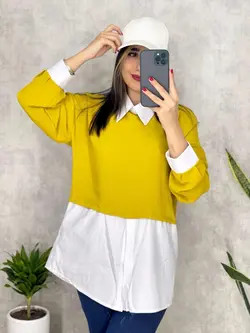 شومیز یقه دار کد 3097