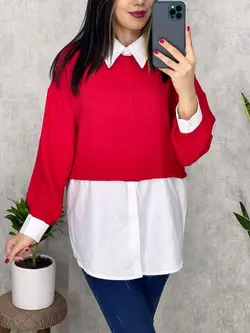 شومیز یقه دار کد 3097