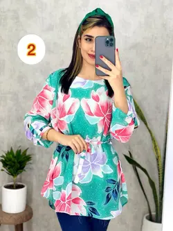 شومیز حریر آستر دار با 2 طرح زیبا کد 3096