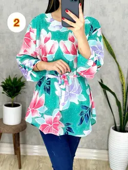 شومیز حریر آستر دار با 2 طرح زیبا کد 3096