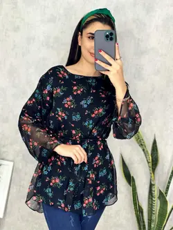 شومیز حریر آستردار کد 3086