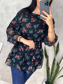 شومیز حریر آستردار کد 3086