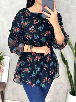 شومیز حریر آستردار کد 3086