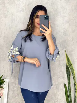 شومیز ابروبادی آستین طرحدار کد 3128