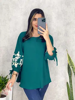 شومیز ابروبادی آستین طرحدار کد 3128
