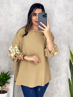 شومیز ابروبادی آستین طرحدار کد 3128
