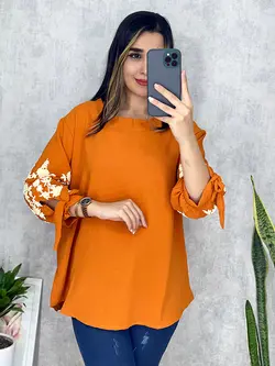 شومیز ابروبادی آستین طرحدار کد 3128