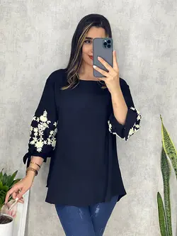 شومیز ابروبادی آستین طرحدار کد 3128