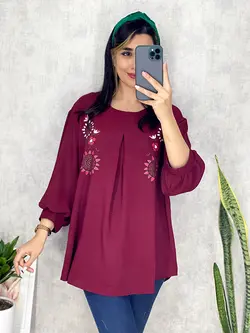 شومیز ابروبادی جلو پیله دار کد 3124